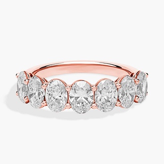 Oval diamond eternity ring in 14k rose gold